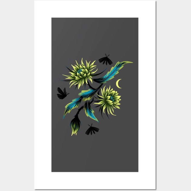 Queen of the Night - Teal Wall Art by andreaalice